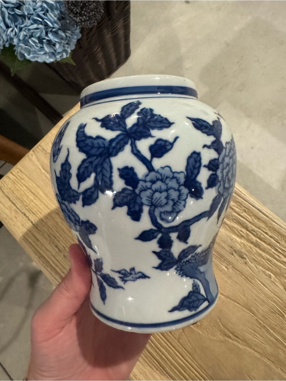 Blue & White Chinoiserie Bud Vase Table Decor